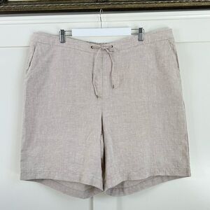 Chicos Linen Elastic Pull On Lightweight Shorts Semi Natural Coastal Sz 4 US 20